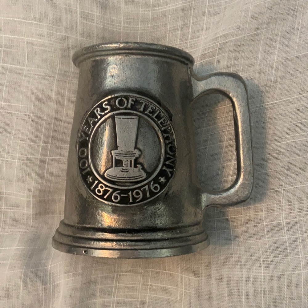 Vintage Pewter Telephony Beer Mug/Stein-Made In USA by Dura-Cast